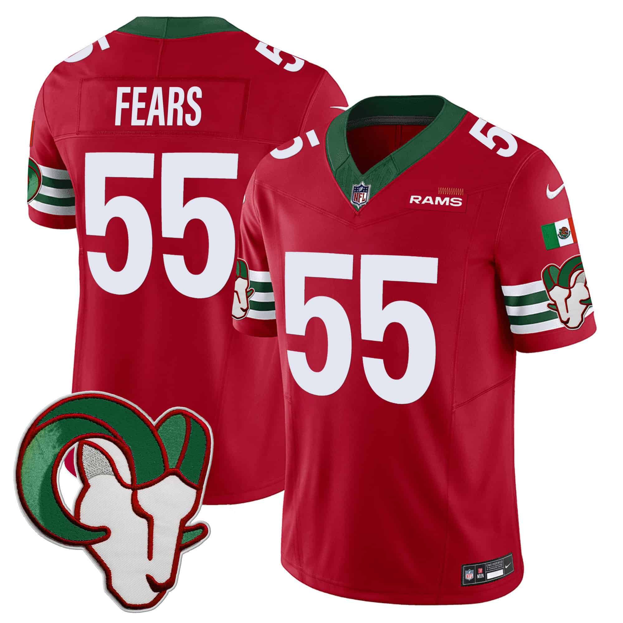 Men Los Angeles Rams #55 Fears Red 2024 Nike Mexico Vapor Limited NFL Jersey style 1->indianapolis colts->NFL Jersey